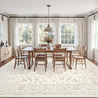 10x12 Area Rug for Living Room: Vintage Boho Neutral Washable Rug Indoor Soft - Image 3