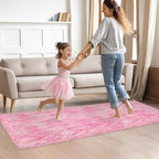 Plush Fluffy Pink Rugs for Bedroom Girls Room 2x6 Runner Pink Area Rug for - Image 4