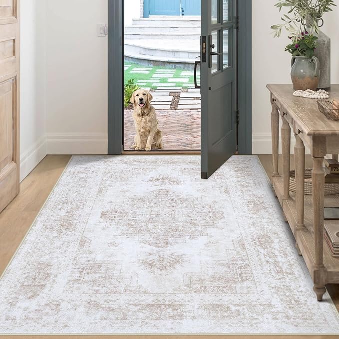 XLUEZ Bedroom Rug 3x5 Vintage Rugs, Machine Washable Small Area Rug Retro by XLUEZ