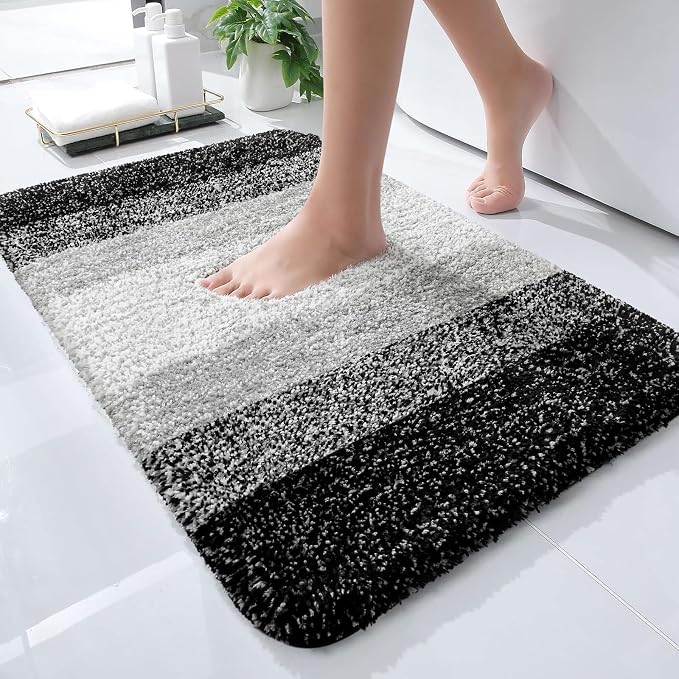 OLANLY Small Bathroom Rugs Mat 24x16, Extra Soft Absorbent Microfiber Bath Rugs by OLANLY