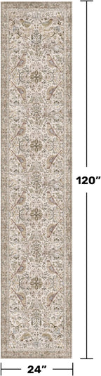 Boho 2x10 Moss Green Hallway Runner Rug 10 ft, Washable Extra Long Runner Rugs - Image 2