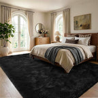 4x6 Black Area Rug for Bedroom Living Room Dining Room, Fluffy Shag Soft Plush - Image 3