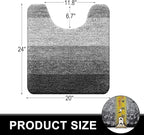 OLANLY Luxury Toilet Rugs U-Shaped 24x20, Extra Soft and Absorbent Microfiber - Image 2