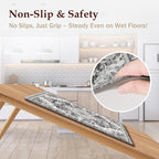 Boho Kitchen Mats for Floor 2 Piece Set Anti Fatigue Cushioned PVC Kitchen Rugs - Image 4