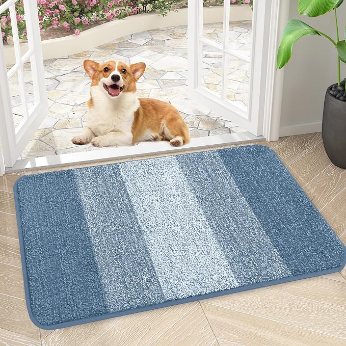 Kitinjoy Indoor Outdoor Door Mat, 30x17 Non-Slip Absorbent Dirt Trapper by Kitinjoy