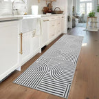 ROYHOME Modern Rug 2x6 Runners for Hallways, Abstract Kitchen Runner Rugs Non - Image 2