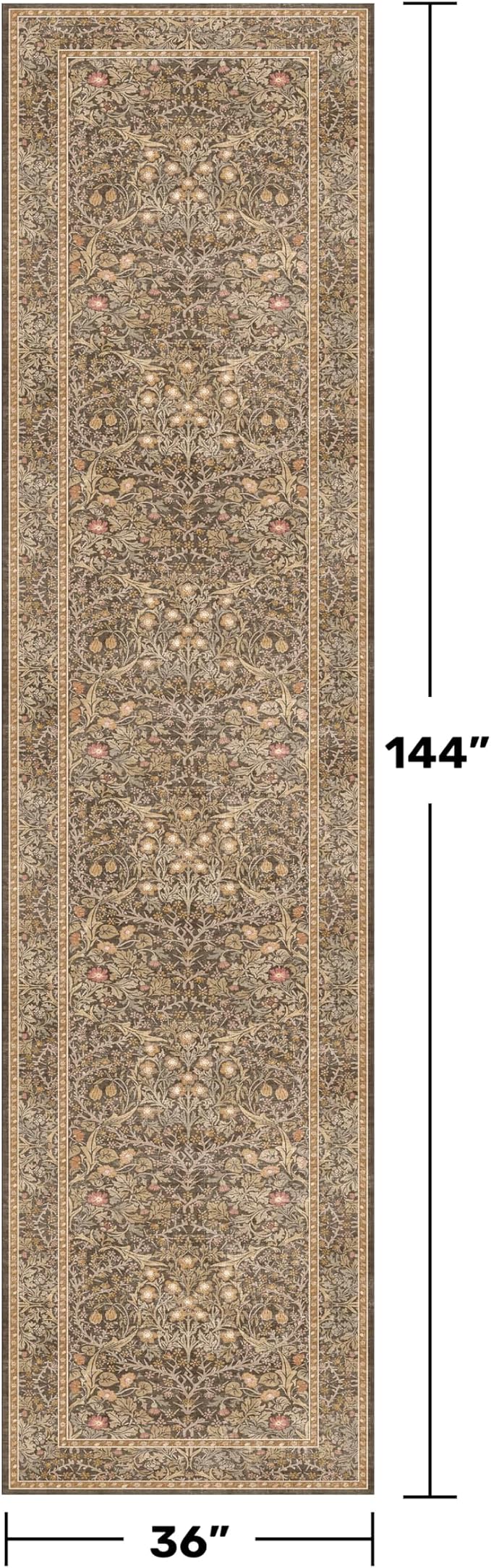 3x12 Extra Long Runner Rugs for Hallways, Vintage Washable Kitchen Floor Mats - Image 2