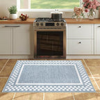 Small Area Rug 2x3 Modern Checkered Entry Rug Solid Color Scalloped Kitchen by GarveeHome