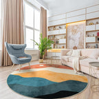 Mountain Round Rugs 8ft, Abstract Circle Rug - Image 9