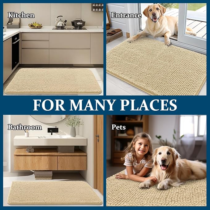 OLANLY Dog Door Mat for Muddy Paws 32x20, Absorbs Moisture and Dirt, Absorbent - Image 8
