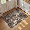 Entrance Rugs Indoor 2x3 Brown Entry Rug Washable Abstract Coffee Small Area by OmpaaHomeDecor