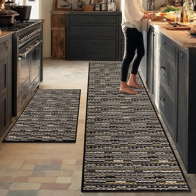 Kitchen Rugs Sets of 2-Non Slip Kitchen Mats by BSICPRO