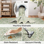 CAPALOCA Machine Washable Rugs Nursery Rug Cute Girl Non Slip Low Pile Water - Image 5