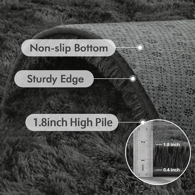 4x6 Ft Shag Rugs for Bedroom Living Room, Ultra Soft Fluffy Furry Area Rugs for - Image 6
