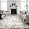 5x5 Area Rug Living Room Rug: Washable Modern Abstract Soft Thin Rug Indoor by FXRHLP