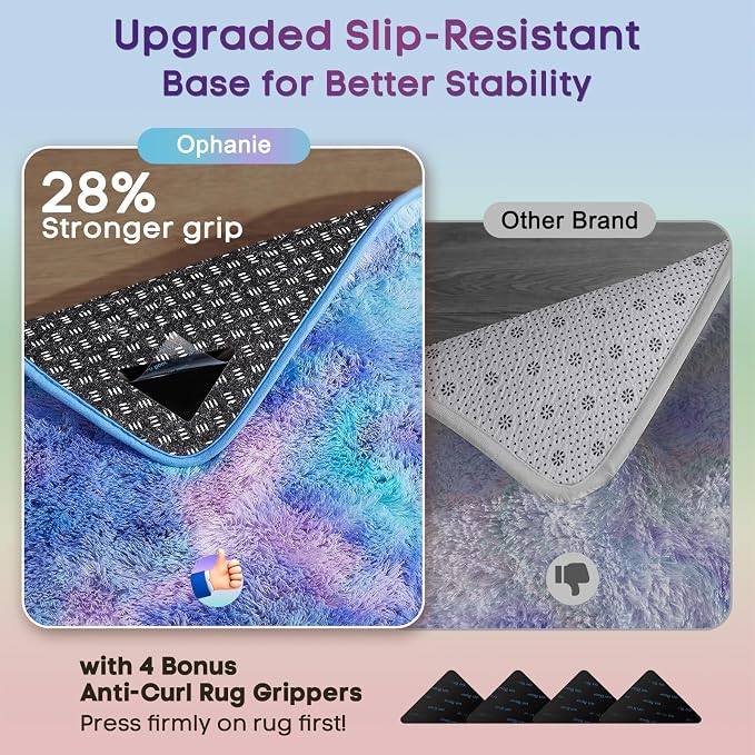 Ophanie Rainbow Purple Mermaid Rugs - Image 4