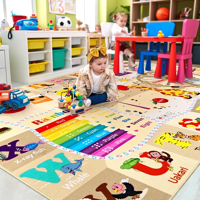 Kids Rugs for Playroom Washable, Educational and Fun Learning Rugs - Image 7