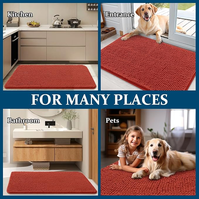 OLANLY Dog Door Mat for Muddy Paws 47x20, Absorbs Moisture and Dirt, Absorbent - Image 8