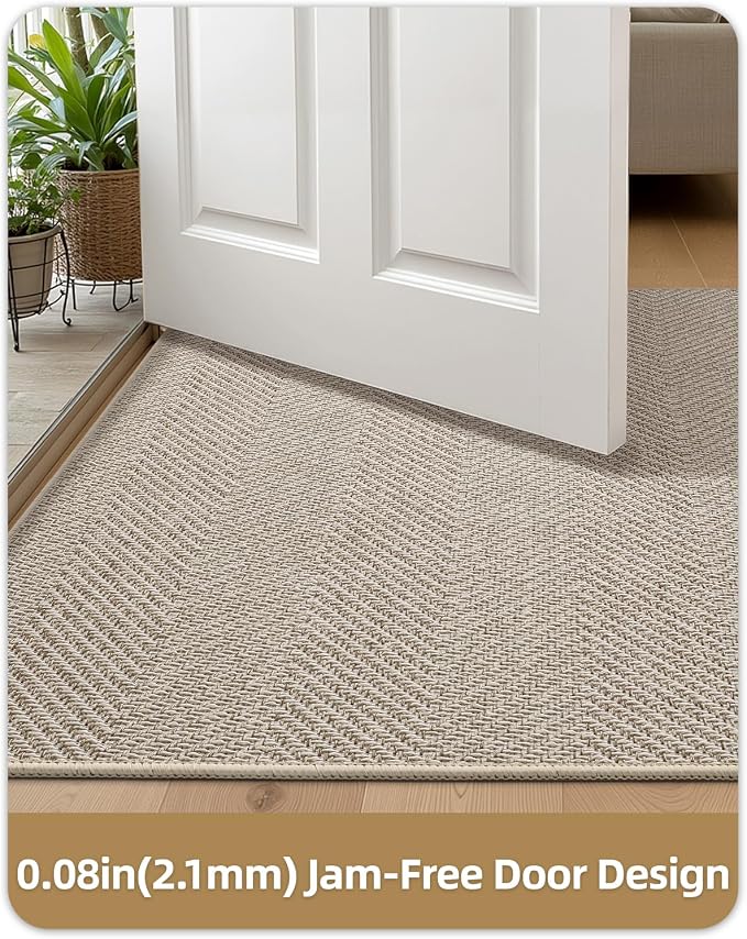 Color&Geometry Ultra Thin Indoor Door Mat 24"x36", Machine Washable Front Door - Image 4