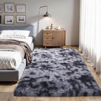 KICHOWUA Thick Area Rug Dark Grey Fluffy 4x6 by KICHOWUA