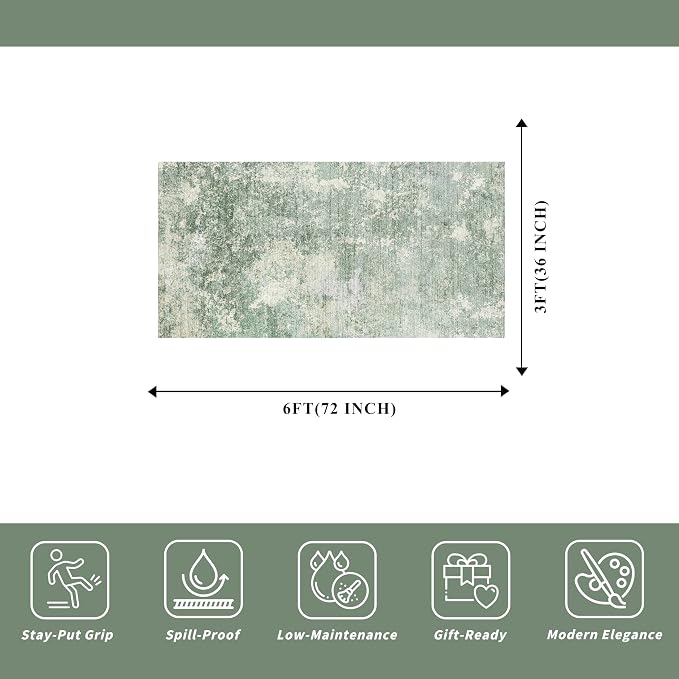 Washable Kitchen Runner Rug 3x6 - Image 2