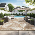 Pauwer Waterproof Outdoor Rug 9x12, Reversible Plastic Straw Patio Camping Rug - Image 5