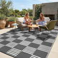 Garvee Waterproof Outdoor Rug 10x20, Checkered Foldable Plastic Straw Patio by Garvee