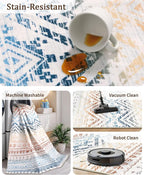 Miukiki 8x10 Area Rug for Living Room Moroccan Washable Rugs Non Slip Indoor - Image 4