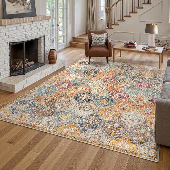 Lahome Moroccan 6x9 Rugs for Living Room, Soft Washable 6x9 Area Rug for Bedroom - Image 3