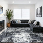RELEANY Washable Area Rugs 9'x12' Non-Slip Modern Abstract Soft - Image 2