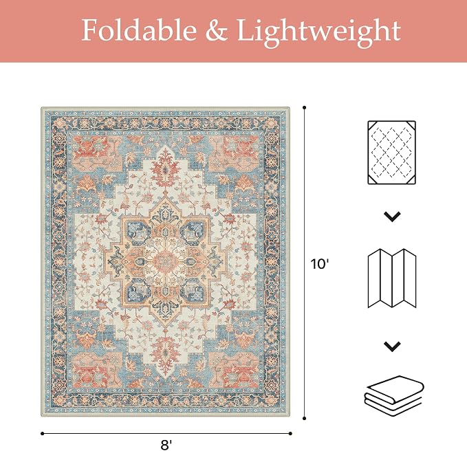 GENIMO Outdoor & Indoor Area Rug 8'x10', Waterproof, Non-Shedding, Easy Cleaning - Image 2