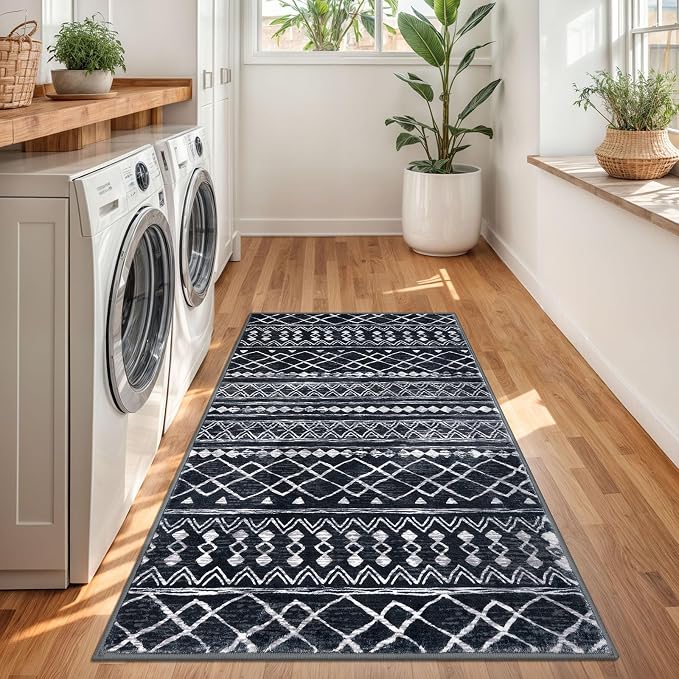 KUTA Boho Moroccan 3x5 Entryway Rug, Ultra Soft Distressed Geometric Print - Image 3