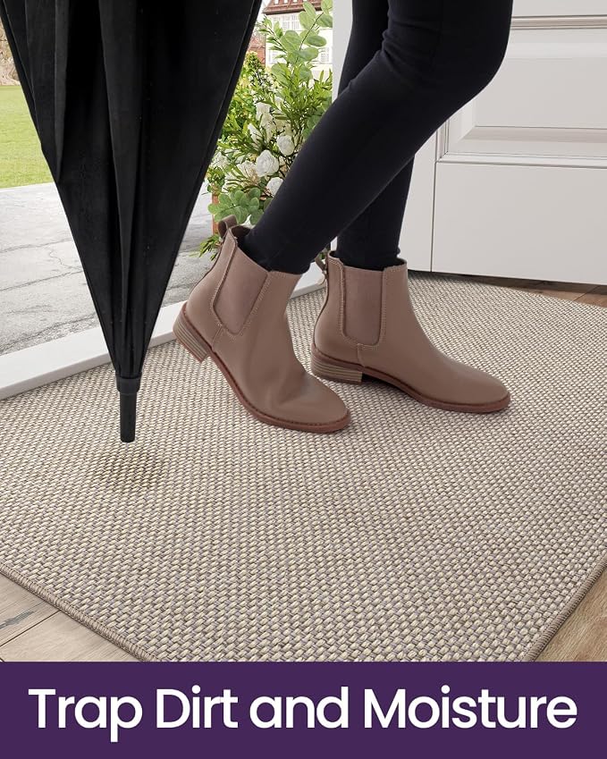 DEXI Ultra Thin Door Mat Indoor Entrance 24x36, Non Slip Rubber Backed Entryway - Image 5