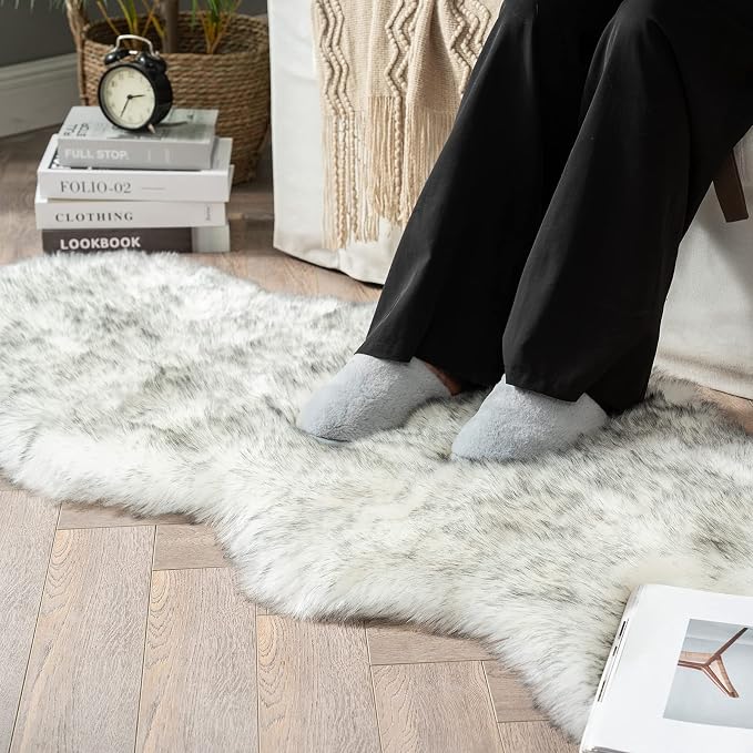 MIULEE Luxury Super Soft Fluffy Area Rug Faux Fur Sheepskin Rug Decorative - Image 8