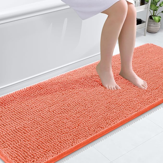 OLANLY Bathroom Runner Rugs 70x24, Extra Soft Absorbent Chenille Bath Rugs by OLANLY