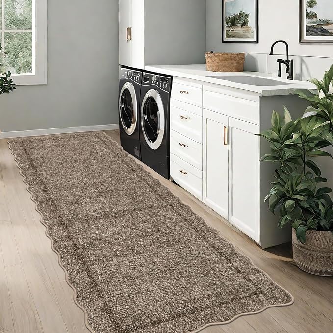 GarveeHome Scalloped Washable Runner Rug 2x10 Runner Modern Kitchen Runner Non - Image 7