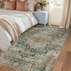 Rugxara 3x5 Rug for Entryway Bedroom, Vintage Retro Boho Throw Rug, Non Slip & - Image 3