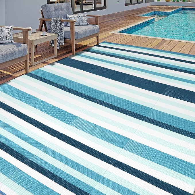 HUGEAR Outdoor Plastic Straw Rug, Waterproof Mat, Washable Large Floor Mat and by HUGEAR