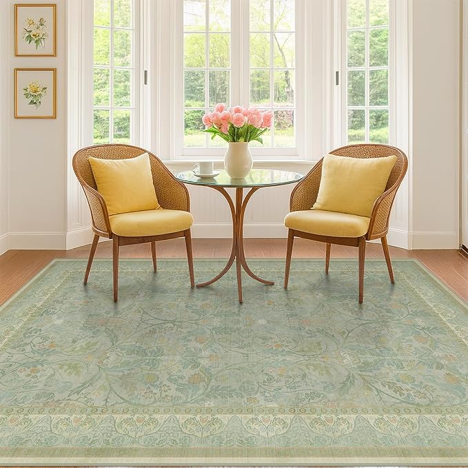 5x8 Sage Green Nursery Area Rug Non Slip, Soft Washable Rugs - Image 3