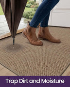 DEXI Ultra Thin Door Mat Indoor Entrance 32x48, Non Slip Rubber Backed Entryway - Image 5