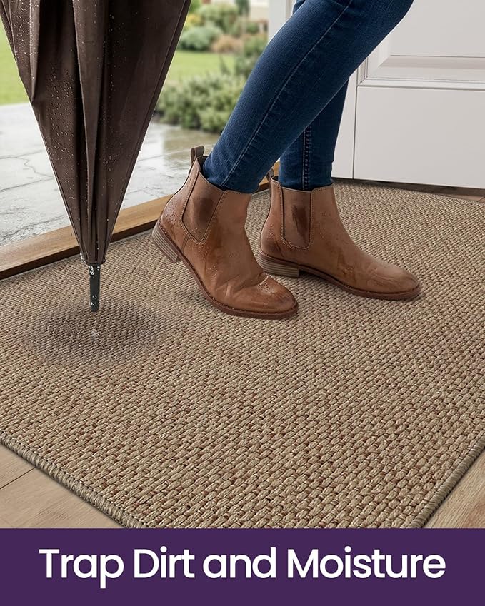 DEXI Ultra Thin Door Mat Indoor Entrance 32x48, Non Slip Rubber Backed Entryway - Image 5