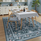 DCX Navy Blue 4x6 Area Rug, Machine Washable Non Slip Stain Resistant Soft - Image 2