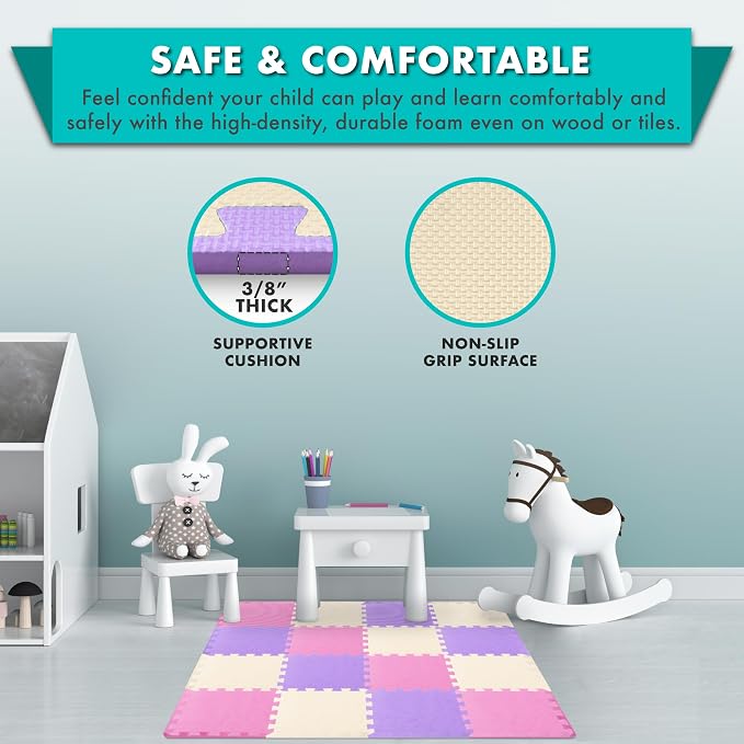 ProSource Baby Play Mat, Soft Foam Floor Tiles - Image 4