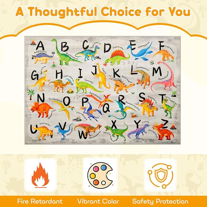6x9 ABC Classroom Rug for Kids Playroom, Alphabet Rug - Image 4