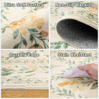 Area Rug Living Room Rugs: Floral 4x6 Washable Rug Vintage Soft Boho Non-Slip - Image 7