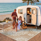 Pauwer Waterproof Outdoor Rug 9x12, Reversible Plastic Straw Patio Camping Rug - Image 8