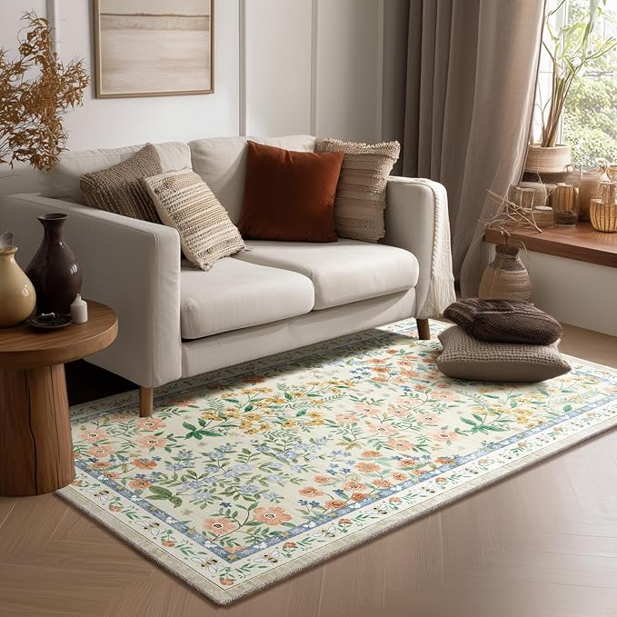 3x5 Washable Area Rugs for Entryway: Small Throw Rugs Stain Resistant Non Slip by palohom