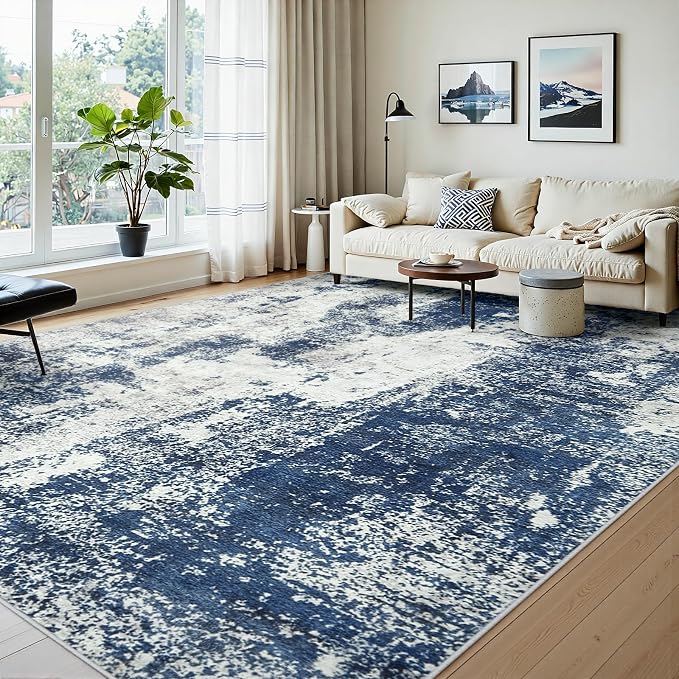 Area Rugs 10x14 Living Room: Large Soft Washable Rug Modern Abstract Anti-Skid - Image 3