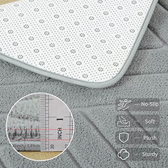 4x6 Grey Washable Area Rug for Bedroom, Modern Geometric Shag Non-Slip Living - Image 4