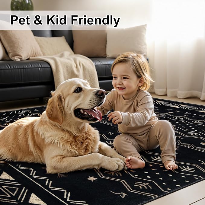 SERISSA 2x4 Rugs for Entryway, Washable Non-Slip Kitchen Runner Rug Small Black - Image 7